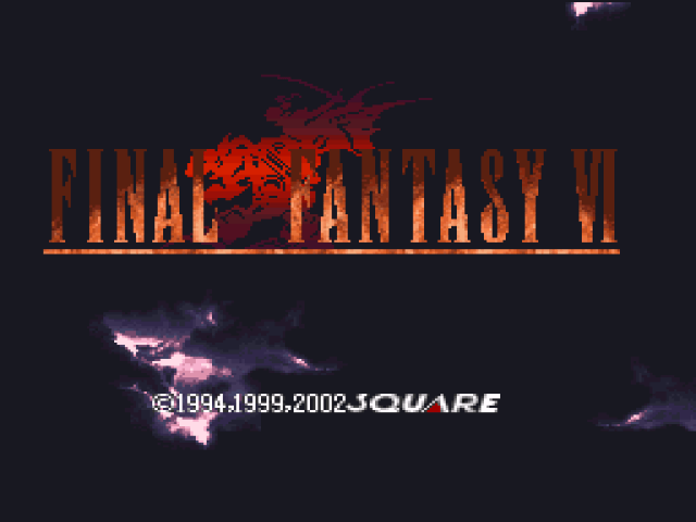 Final Fantasy VI title screen for Playstation